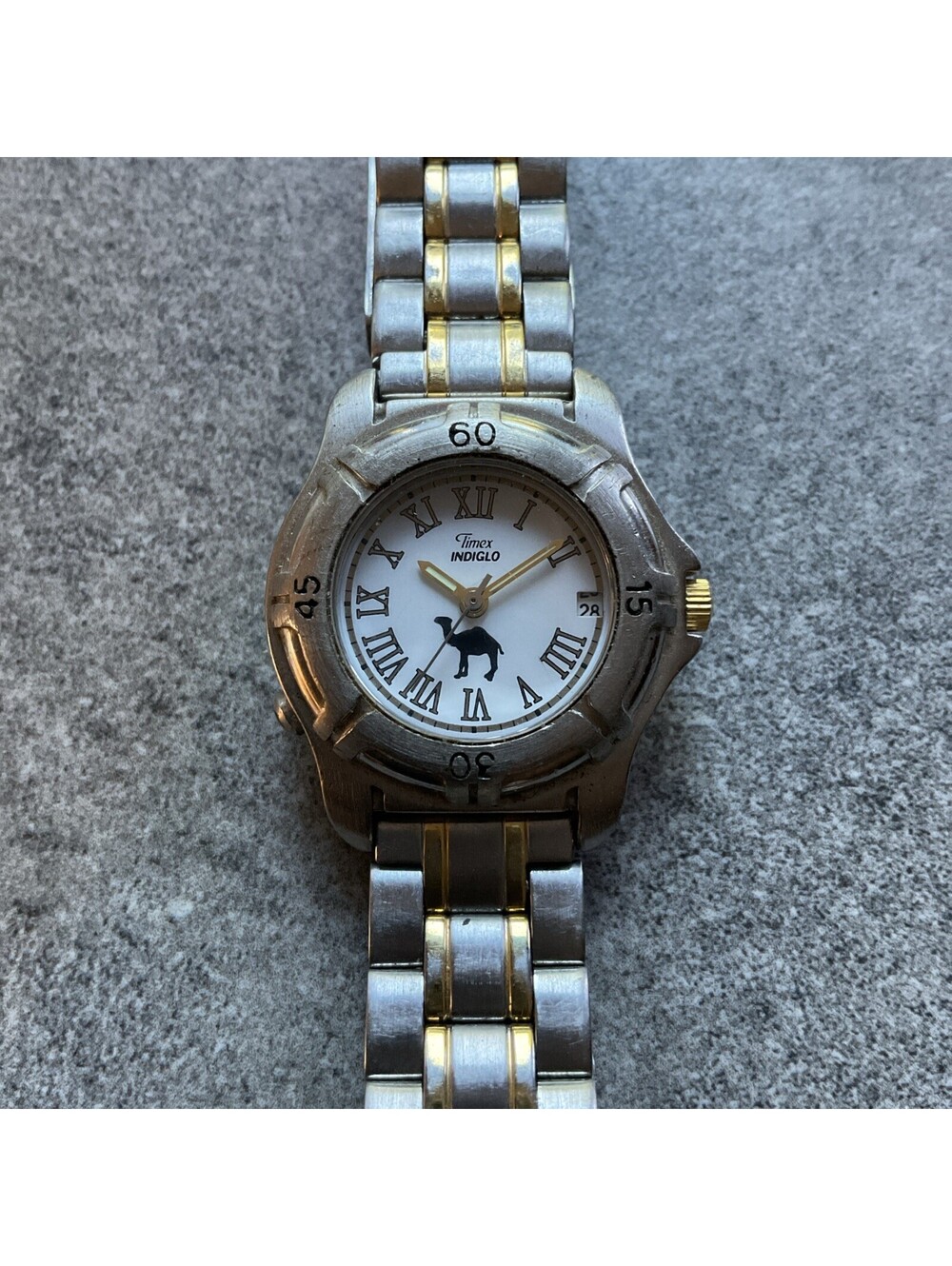 VINTAGE Ladies Timex Indiglo Camel Ladies Watch Quartz Movement Runs Well B-N